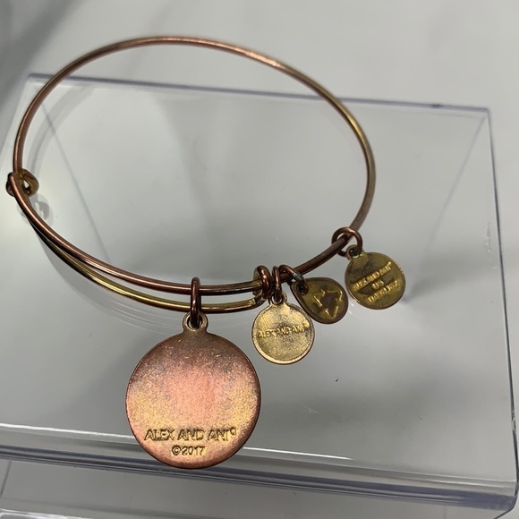 Alex and Ani U.S. Air Force Charm Bracelet - Gold/Blue, Expands 2.5"-3.25" - Picture 3 of 3